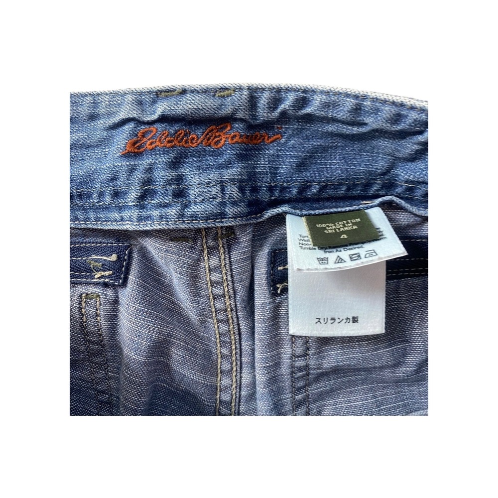 Eddie Bauer Womens Capri Jeans Size 4 Blue 100 Cotton Cargo Pockets - Picture 5 of 8